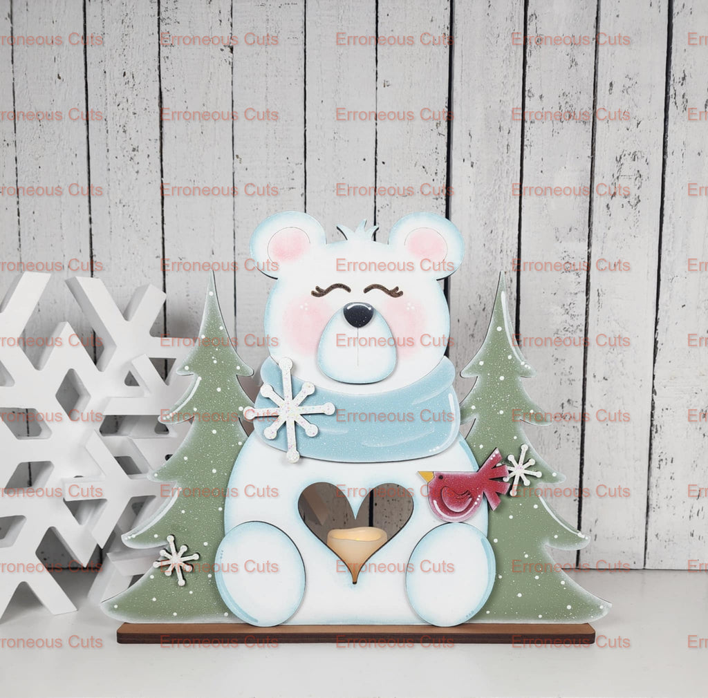 Polar bear votive holder