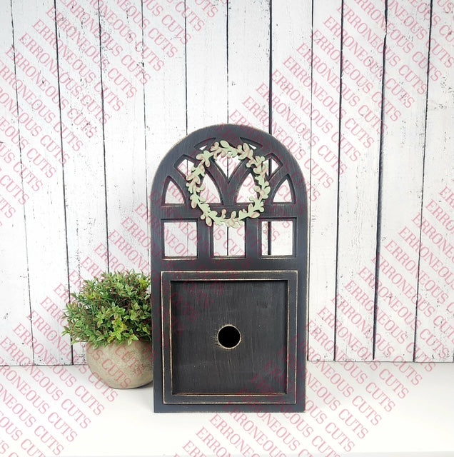 Arched window shaped holder